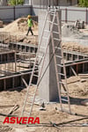 Asvera Endüstriyel 6 Metre A Tipi 2 Parçalı Alüminyum Merdiven - 1.4 Mm Profesyonel Merdiven