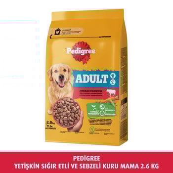 Pedigree Yetişkin Sığır Etli Ve Sebzeli Kuru Mama 2.6 Kg