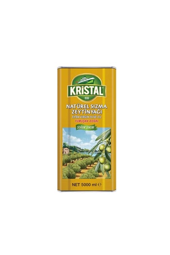 Kristal Natürel Sızma Zeytinyağı Yumuşak Doğal 5 L Teneke
