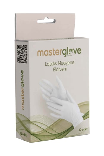 Master Glove Pudralı Lateks Muayene Eldiveni Beyaz 10'lu