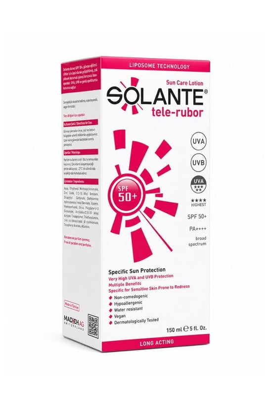 Solante Tele-rubor 150 Ml 50 Faktör Güneş Losyonu