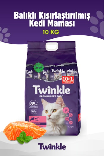 Twinkle Balıklı Kısırlaştırılmış Kedi Maması 10 Kg.