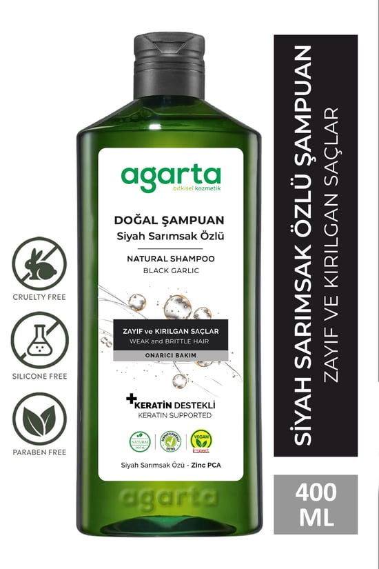 Agarta Doğal Şampuan Siyah Sarımsak Özlü 400ml 2555