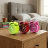 Twin Bell Alarm Clock Bgc-40 Yuvarlak Masa Çalar Saat ( Metal Kasa Renkli ) ( Pilli & Ayaklı ) ( Çap: 10cm )