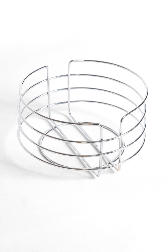 Rafiste Yuvarlak Ekmeklik ve Sunum Sepeti Krom