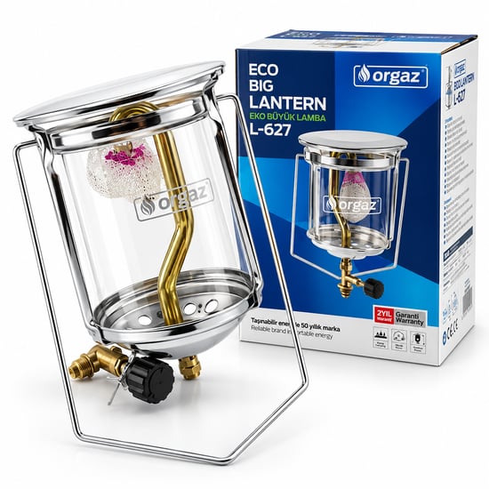 Orgaz Lantern L-627 ( Büyük ) Kamp Lamba ( Löküs ) Tüp Üzeri ( Aygaz Dar Musluk ) 500w