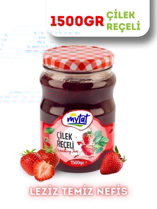 Mytat Geleneksel Çilek Reçeli 1500 gr (Cam Kavanoz)