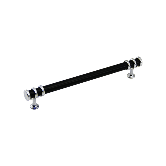 -956 ( 16cm ) ( Yüzük Krom & Kulp Siyah ) Boru Çekmece Kulp