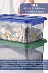 Moi 30 Litre Derin Erzak Kabı-Un Bakliyat Erzak Kabı-Kilitli Kapak