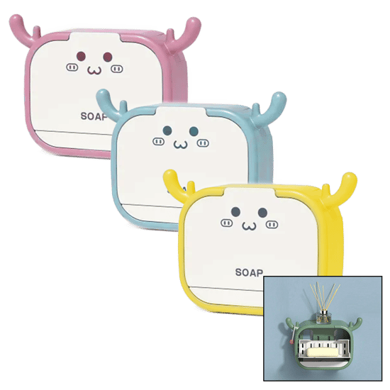 Flip Drain Soap Box Yakut-11613 Aç Kapa & Figürlü Sabunluk Kutusu & Askılık