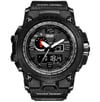 Erkek Smael Sport Çift Ekran Quartz-siyah
