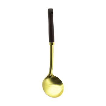 Newlife Clkn-2322 ( Altın & Gold ) ( Metal ) ( Servis Kepçe ) ( Ahşap Saplı ) ( 35cm )