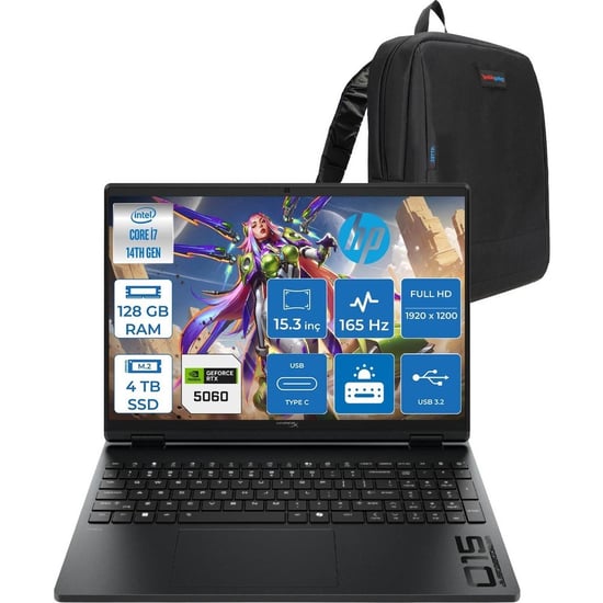 Hp Hyperx Omen Laptop Intel Core I7 14650hx 128gb 4tb Ssd 8gb/rtx5060/115w 15,3" Wuxga 165hz Ips 300