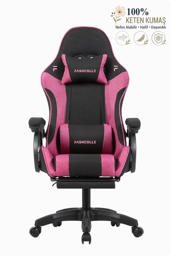 Fashcolle Dynamic Air Kumaş Pink Masajlı Oyuncu Koltuğu
