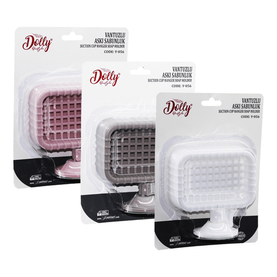 Dolly Y-056 Lüks Vantuzlu Katı Sabunluk ( Dikdörtgen & Izgaralı )