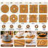 İm@-1526 ( Kare=16.4x16.4cm & Yuvarlak:16.4cm ) ( Mix Desen ) ( Bambu & Ahşap ) Nihale