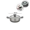 Papilla Fred ( Casserole ) ( 20 Cm ) ( Derin ) ( Granit Tencere ) ( Cam Kapak ) ( Gri Kırçıllı ) ( Brkt-705656 )
