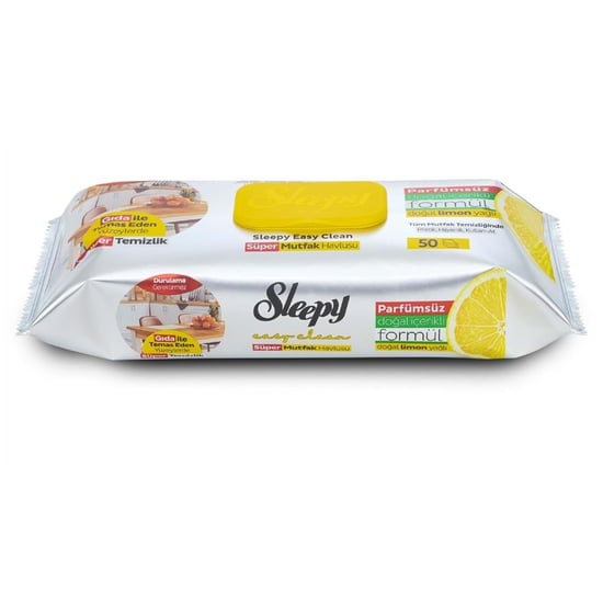 Sleepy Easy Clean Süper Yüzey Temizlik Mutfak Havlusu&mendili Limon Yağlı 50'li