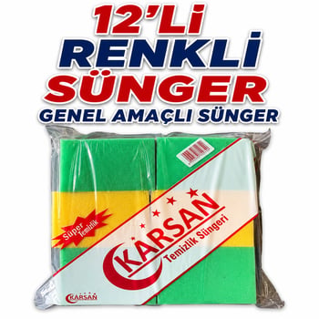 Karsan 12'li Sünger-renkli Çok Amaçlı Büyük Boy Sünger