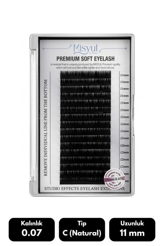 Misyul 0.07c Natural Kıvrım 11 Mm Soft Eyelash Doğal İpek Kirpik 16'lı