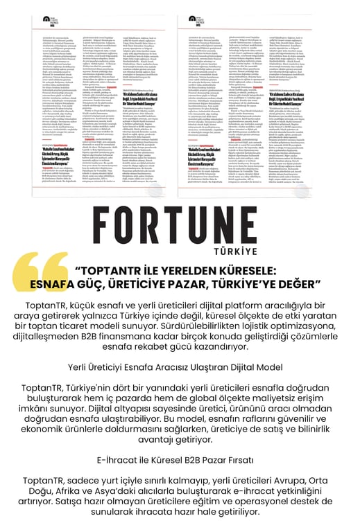 ToptanTR ile Yerelden Küresele: Esnafa Güç, Üreticiye Pazar, Türkiye’ye Değer