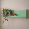 Yeşil Metal Duvar Rafı - Masa Üstü Kitaplık ve Çok Amaçlı Ofis Düzenleyici 21x70 Cm