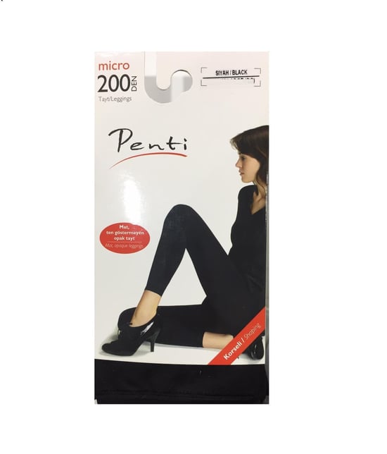 Penti Tayt Mikro 200 Den Siyah No.1/2 S-m