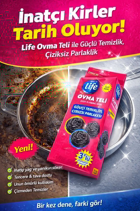 Life 3'lü Bulaşık Ovma Teli