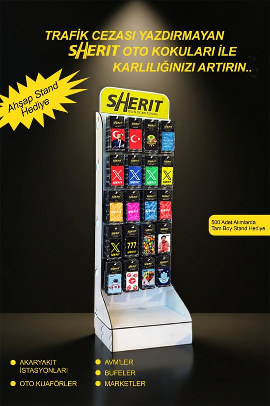 Sherit Stand Hediyeli 500 Adet Oto Araç Kokusu