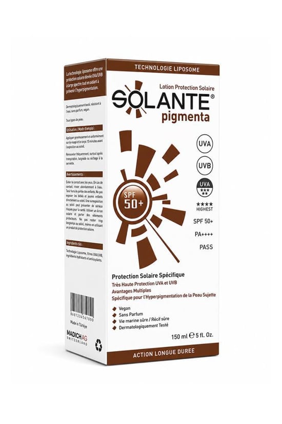 Solante Pigmenta Lekeli Ciltler için 150 Ml 50 Faktör Güneş Losyonu