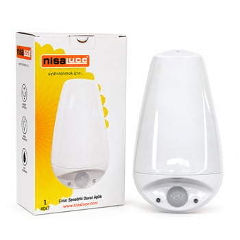 Nisaluce E2003-2 ( E27 & Ip20 ) ( Soft ) ( 0,4w & 50w ) Çınar Sensörlü Led Aplik Duvar Lambası
