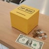Kare Tipbox - Bahşiş Kutusu Sarı - 14x14xh13cm