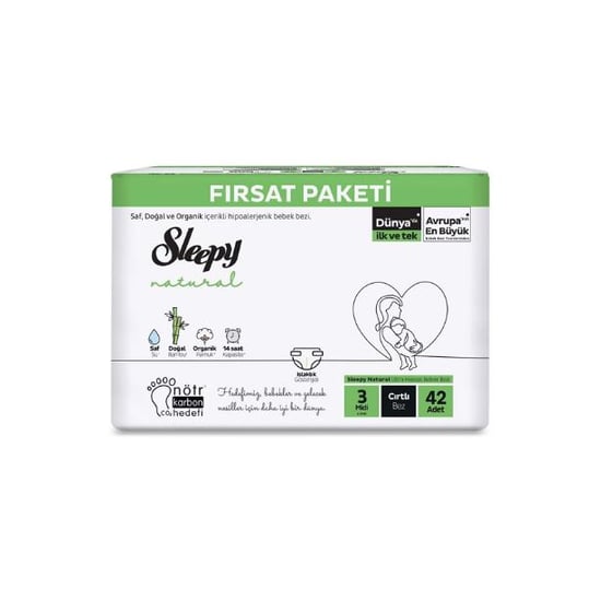Sleepy Natural Bebek Bezi 4-9 Kg 42 Li Midi No: 3