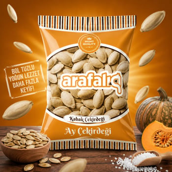 Arafalık Kabak Çekirdeği 180 Gr – Özel Kavrulmuş | 30’lu Koli
