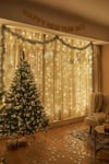 300 Ledli 10 Sarkıt Perde Led Işık | 8 Fonksiyon | Uzaktan Kumandalı | 3x3 Metre