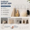 Baysa-136 ( 5 Kollu=6.2cm ) Mika Kristal Plastik ( Şeffaf Askı ) ( Şeffaf Pvc Yapışkanlı Montaj ) ( 6.4x29.3cm )