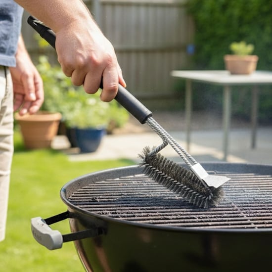 BUFFER® Mangal Izgara Temizleme Fırçası – Paslanmaz Çelik Telli, Uzun Saplı Grill Temizlik Aparatı M