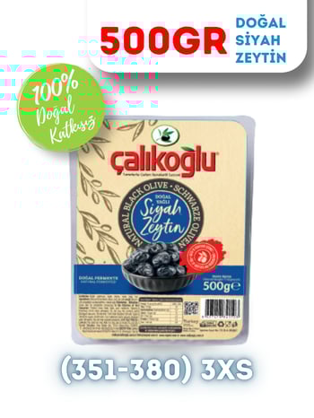 Çalıkoğlu Doğal Gemlik Siyah Zeytin 500 gr (351-380) 3XS