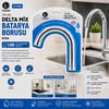 Tudor Tdr-285 ( Kuğu ) ( Evye & Lavabo ) Kısa Delta Mix Batarya Borusu ( Krom Kaplama & Vakumlu & Süzgeçli Uç)