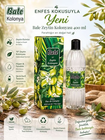 Bale Zeytin Kolonyası Kutulu Pet Şişe 400 ml.