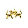 İ12-156 ( Kedi & Küçük ) ( Gold & Seramik ) Biblo & Dekoratif Süs Eşyası