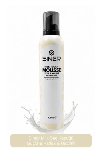 Sinep Milk Touch Yüksek Tutuşlu Hacimlendirici Parlak Süt Proteinli Saç Köpüğü 300 Ml