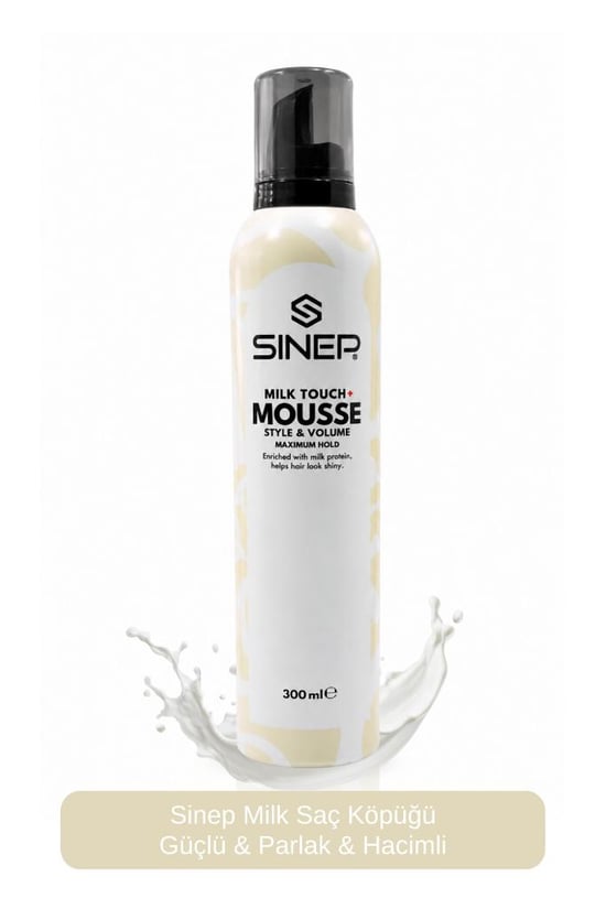 Sinep Milk Touch Yüksek Tutuşlu Hacimlendirici Parlak Süt Proteinli Saç Köpüğü 300 Ml
