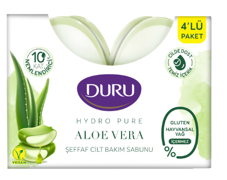 Duru Hydropure Aloe Vera Şeffaf Cilt Bakım Sabunu 135 G 4'lü Paket
