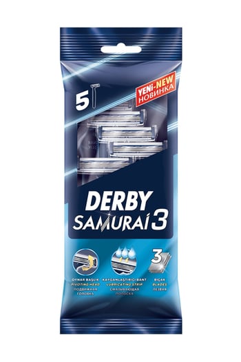 Poşet Derby Samurai 5'li Kulan-At 3 Bıçak Tıraş Bıçağı