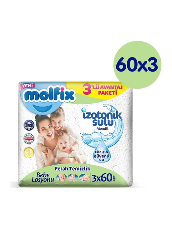 Molfix Bebek Losyonlu Islak Bebek Mendili 3x60