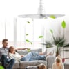 Elitled ( 2in1=tavan Vantilatör & Avize Lamba) ( Kumandalı ) ( 52cm ) ( Sinek Kovucu )( 6-beyaz Plastik Kanat ) ( 3-kademe Hız ) ( Beyaz-sarı-doğal Işık)