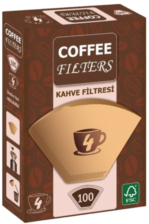 Coffee Fılters Brown No:4 100 Lü Kahve Filtre Kağıdı
