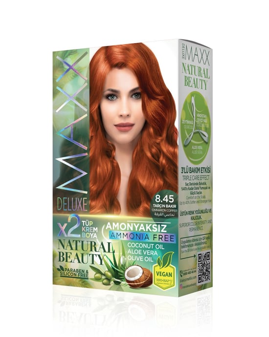 Maxx Deluxe Natural Beauty Amonyaksız Set Boya 8.45 Tarçın Bakır