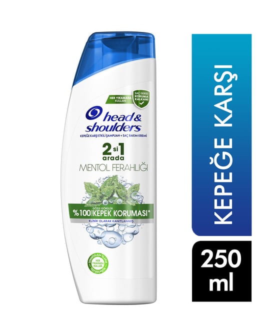 Head&shoulders 2 Si 1 Arada Kepeğe Karşı Etkili Mentol Ferahlığı Saç Şampuan 250 Ml